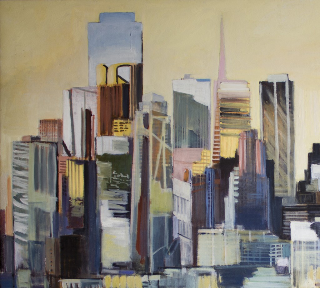 City Composite, San Francisco (Detail), David Dunn, oil on canvas, 24 x 48 inches.
